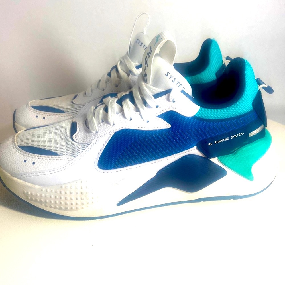Puma RS-X Blue White Sneakers Athletic Shoes Juniors Size 7C